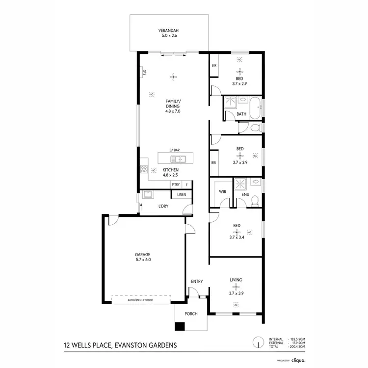 Floorplan of Homely house listing, 12 Wells Place, Evanston Gardens SA 5116