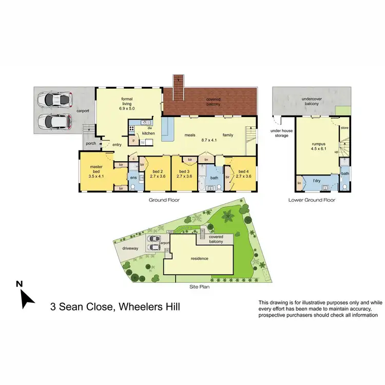 Floorplan of Homely house listing, 3 Sean Close, Wheelers Hill VIC 3150