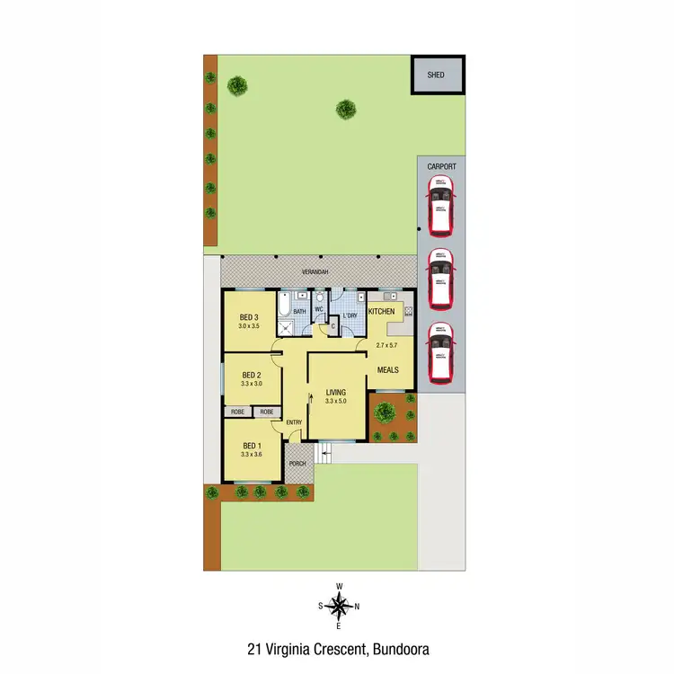 Floorplan of Homely house listing, 21 Virginia Crescent, Bundoora VIC 3083