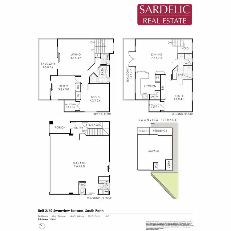 Floorplan of Homely townhouse listing, 2/40 Swanview Terrace, South Perth WA 6151