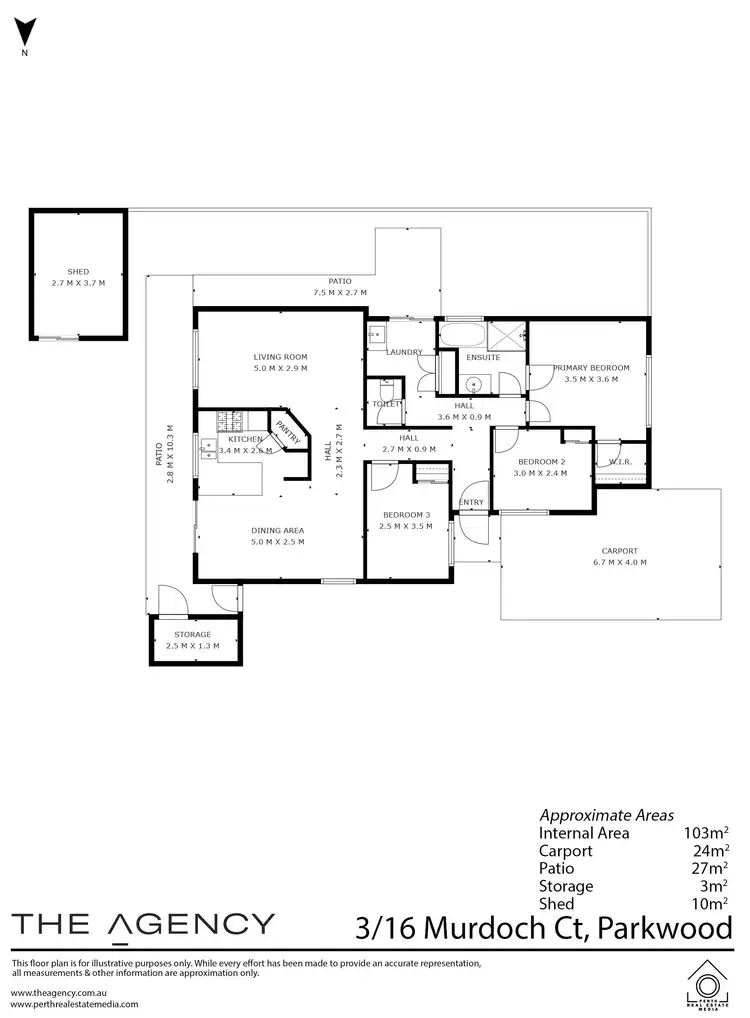 Floorplan of Homely villa listing, 3/19 Murdoch Court, Parkwood WA 6147