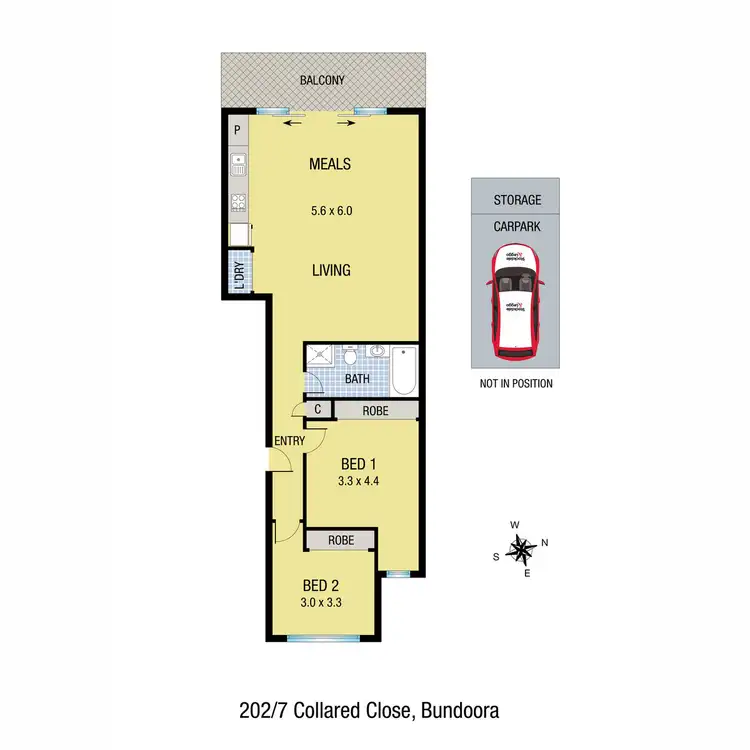 Floorplan of Homely apartment listing, 202/7 Collared Close, Bundoora VIC 3083