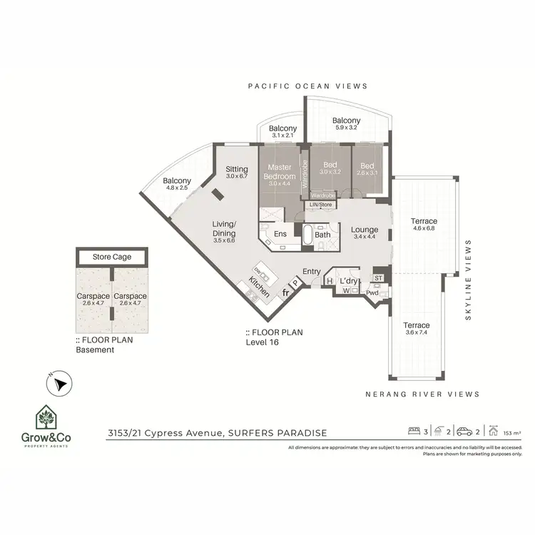 Floorplan of Homely apartment listing, 3153/21 Cypress Avenue, Surfers Paradise QLD 4217