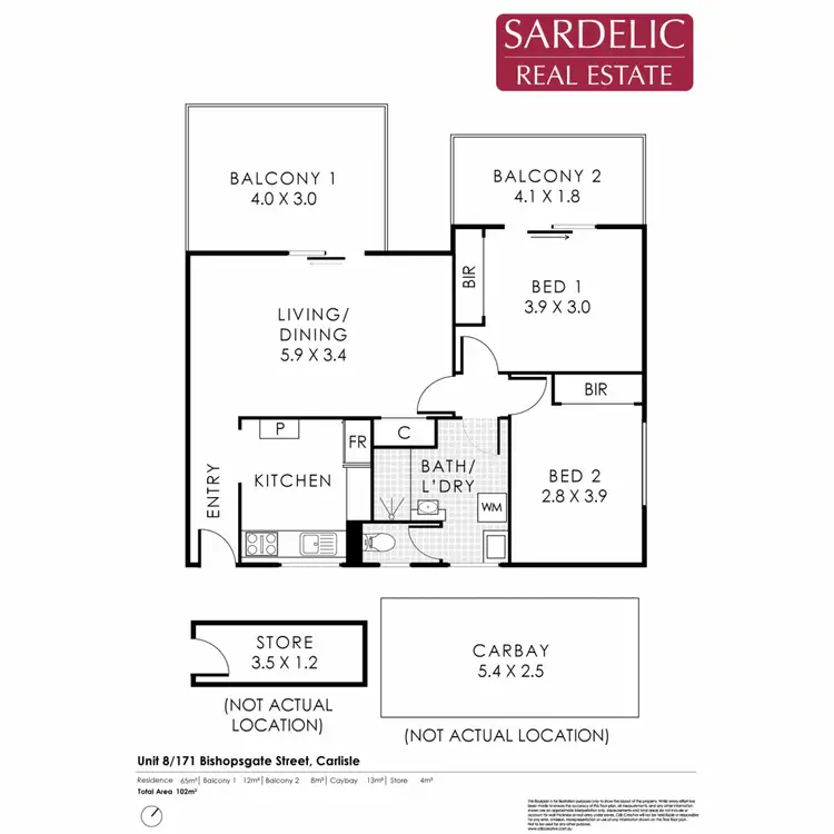 Floorplan of Homely apartment listing, 8/171 Bishopsgate Street, Carlisle WA 6101