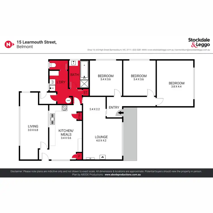 Floorplan of Homely house listing, 15 Learmouth Street, Belmont VIC 3216
