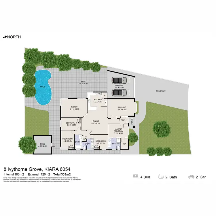 Floorplan of Homely house listing, 8 Ivythorne Grove, Kiara WA 6054