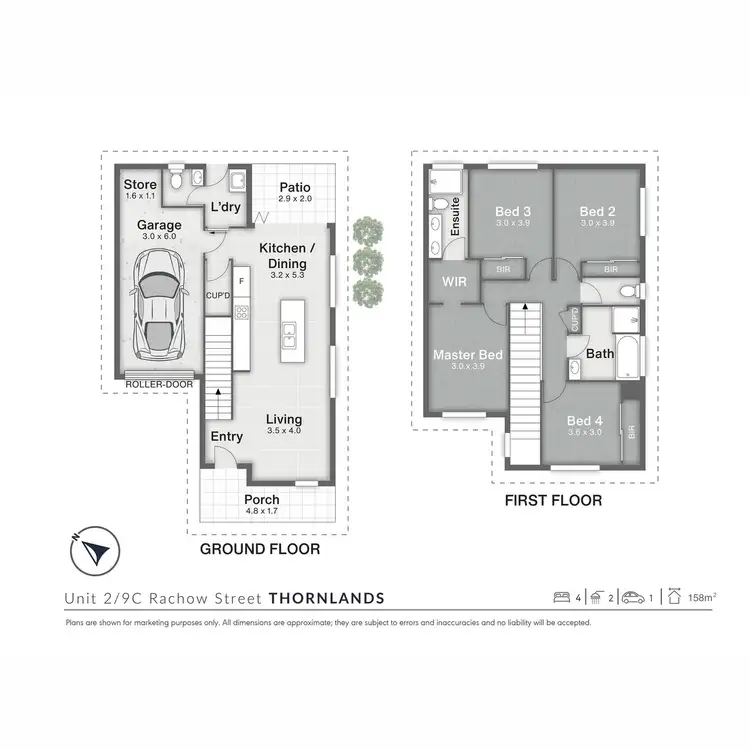 Floorplan of Homely semi-detached listing, 2/9C Rachow Street, Thornlands QLD 4164