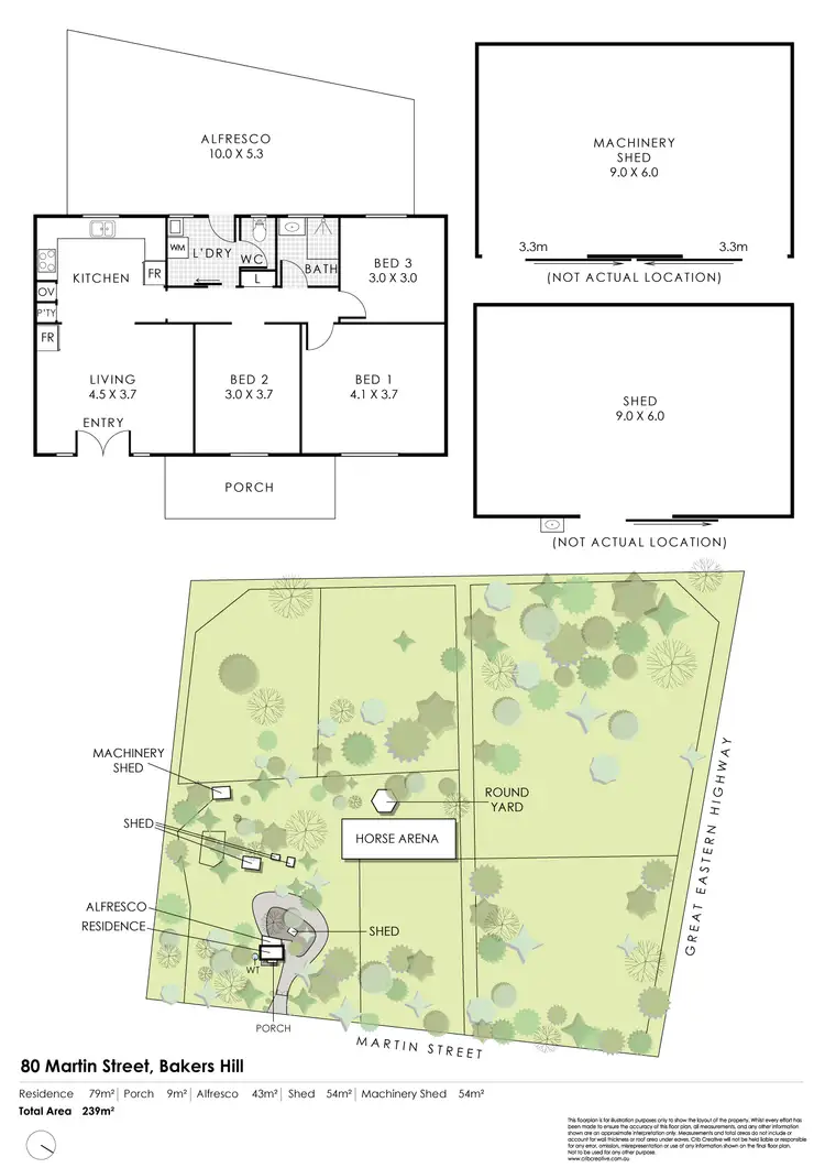 Floorplan of Homely rural property listing, 80 Martin Street, Bakers Hill WA 6562