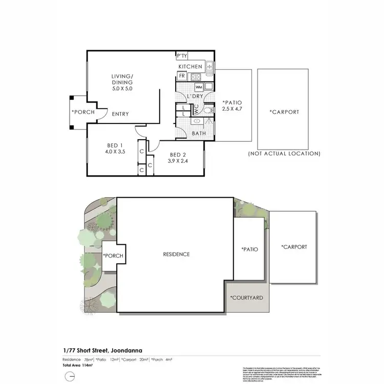 Floorplan of Homely villa listing, 1/77 Short Street, Joondanna WA 6060