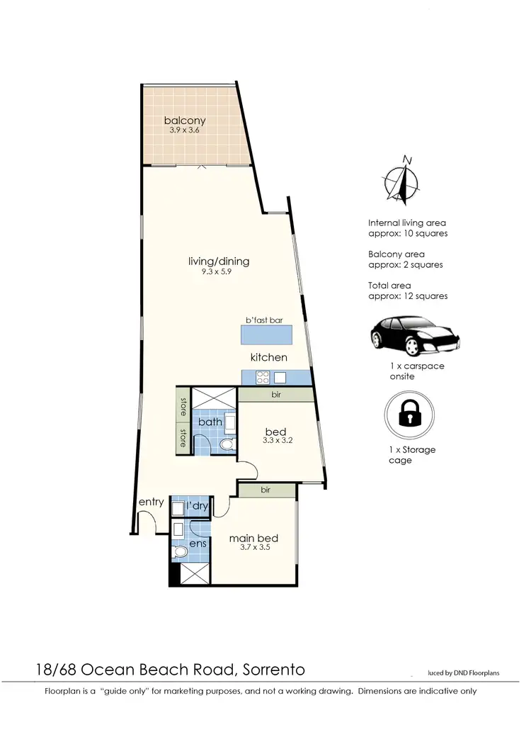 Floorplan of Homely apartment listing, 18/68 Ocean Beach Road, Sorrento VIC 3943