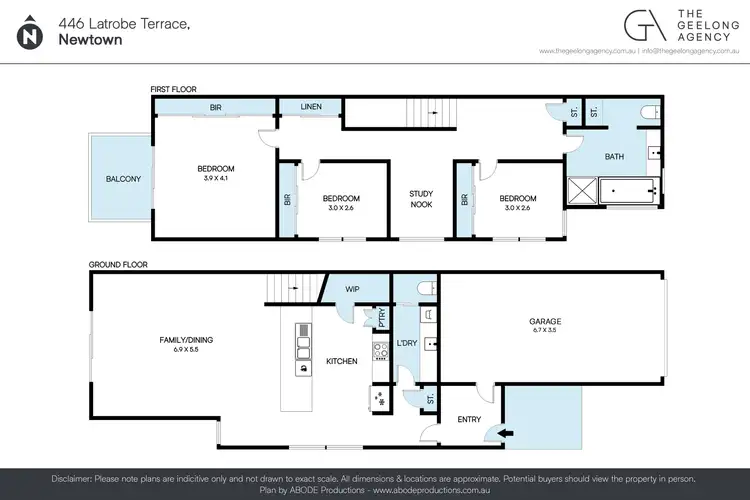 Floorplan of Homely townhouse listing, 446 Latrobe Terrace, Newtown VIC 3220