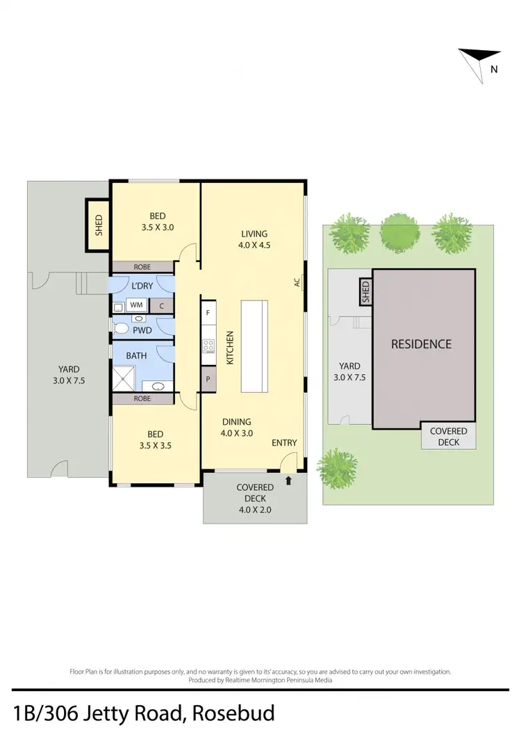 Floorplan of Homely unit listing, 1B/306 Jetty Road, Rosebud VIC 3939
