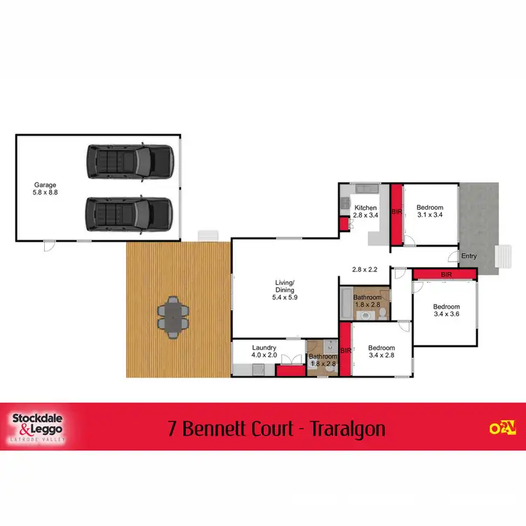 Floorplan of Homely house listing, 7 Bennett Court, Traralgon VIC 3844