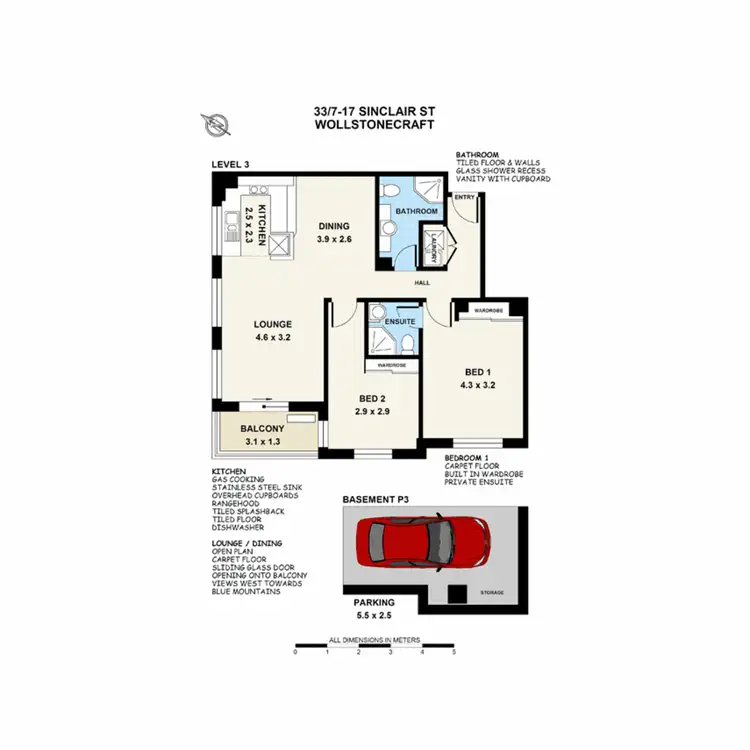 Floorplan of Homely apartment listing, 33/7-17 Sinclair Street, Wollstonecraft NSW 2065