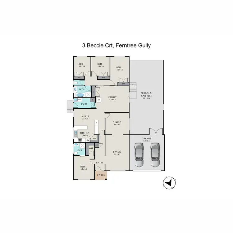 Floorplan of Homely house listing, 3 Beccie Court, Ferntree Gully VIC 3156