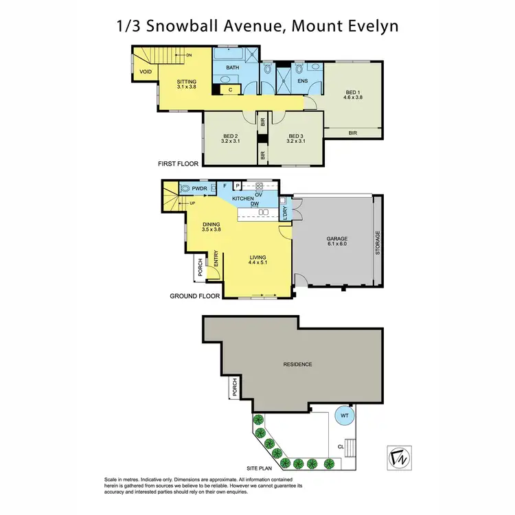 Floorplan of Homely townhouse listing, 1/3 Snowball Avenue, Mount Evelyn VIC 3796