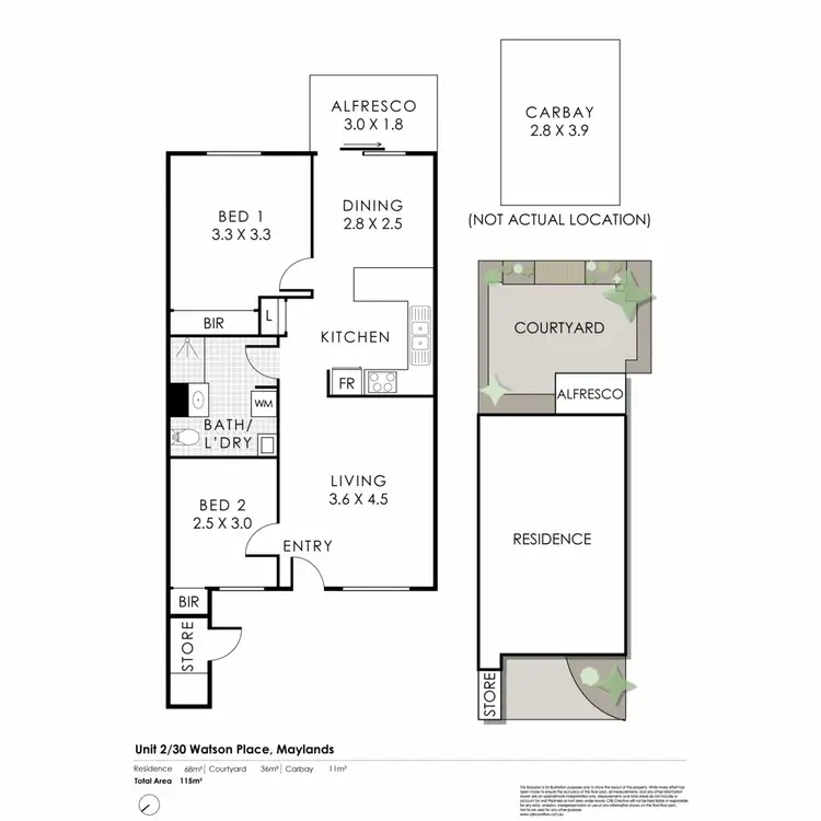 Floorplan of Homely apartment listing, 2/30 Watson Place, Maylands WA 6051
