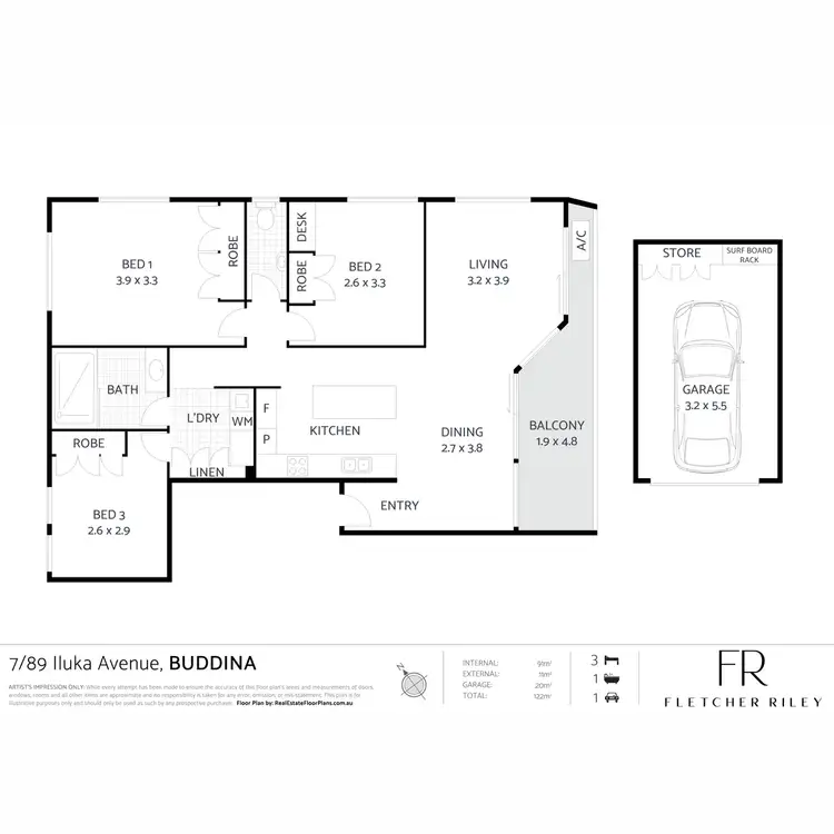 Floorplan of Homely unit listing, 7/89 Iluka Avenue, Buddina QLD 4575