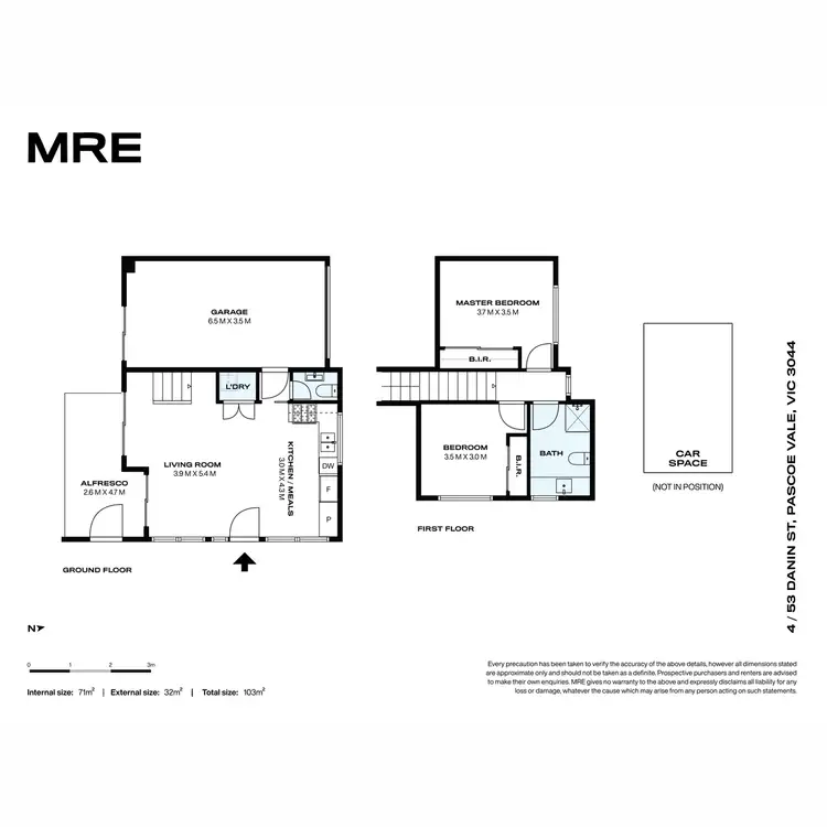 Floorplan of Homely townhouse listing, 4/53 Danin Street, Pascoe Vale VIC 3044