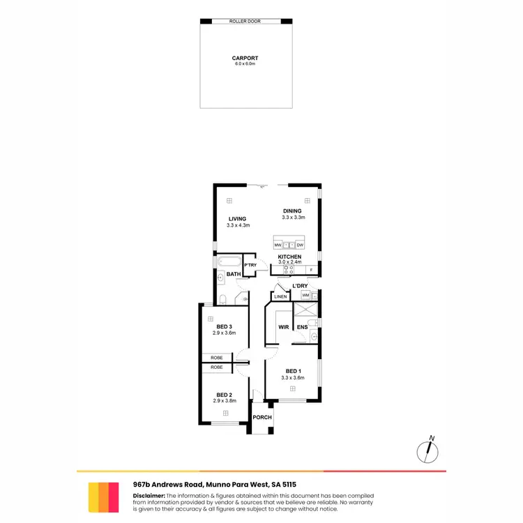 Floorplan of Homely house listing, 969 Andrews Road, Munno Para West SA 5115