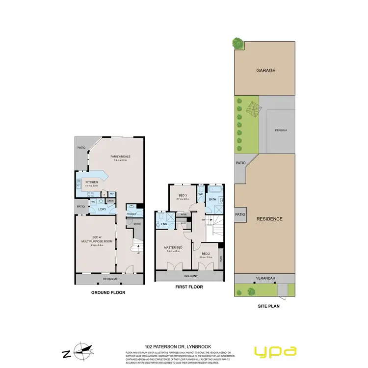 Floorplan of Homely townhouse listing, 102 Paterson Drive, Lynbrook VIC 3975