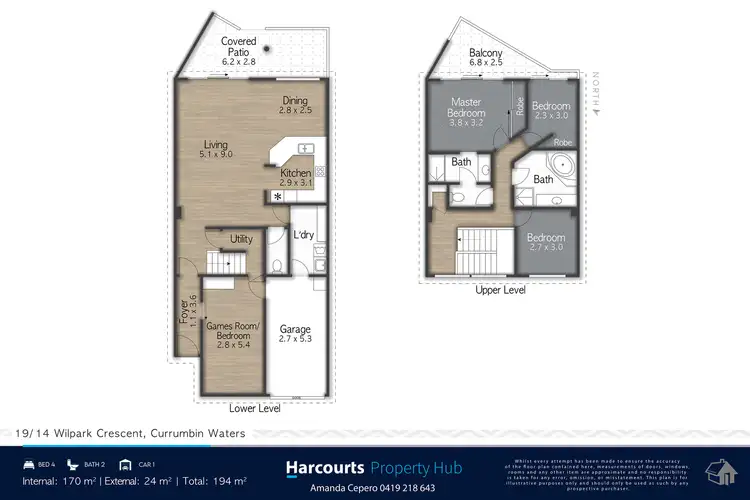 Floorplan of Homely townhouse listing, 19/14 Wilpark Crescent, Currumbin Waters QLD 4223