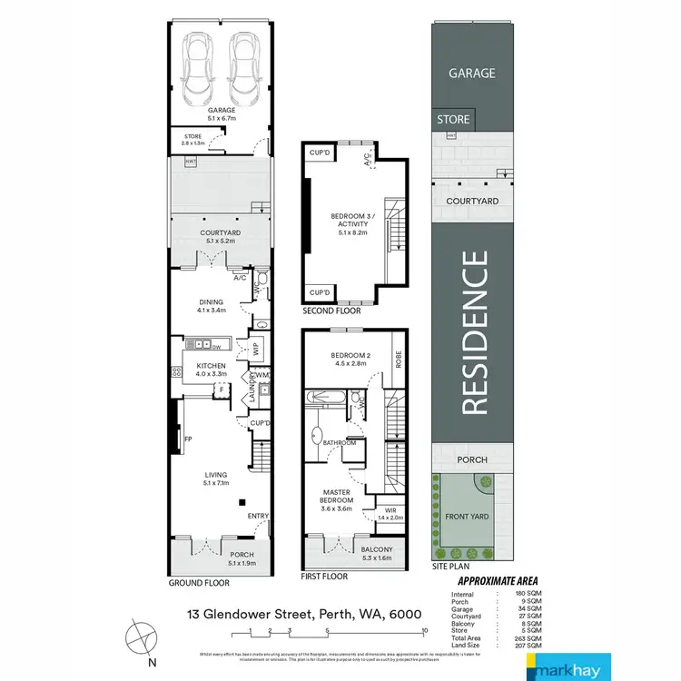Floorplan of Homely house listing, 13 Glendower Street, Perth WA 6000