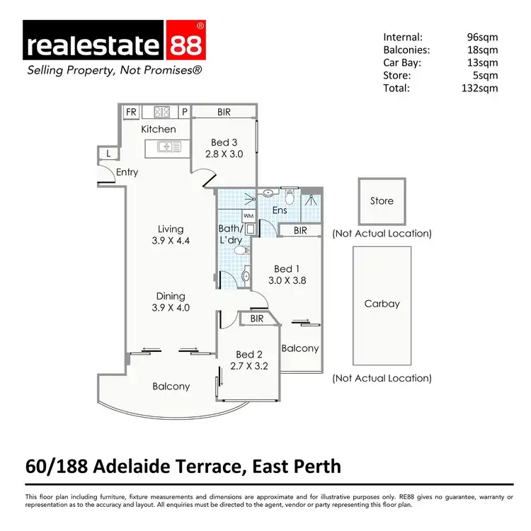 Floorplan of Homely apartment listing, 60/188 Adelaide Terrace, East Perth WA 6004