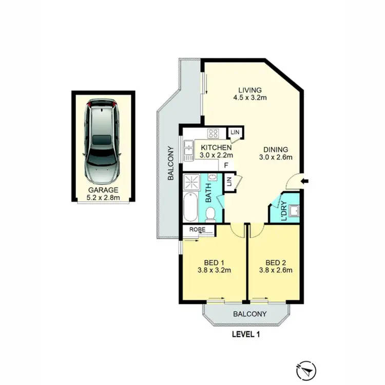 Floorplan of Homely unit listing, 1/53-57 Good Street, Westmead NSW 2145