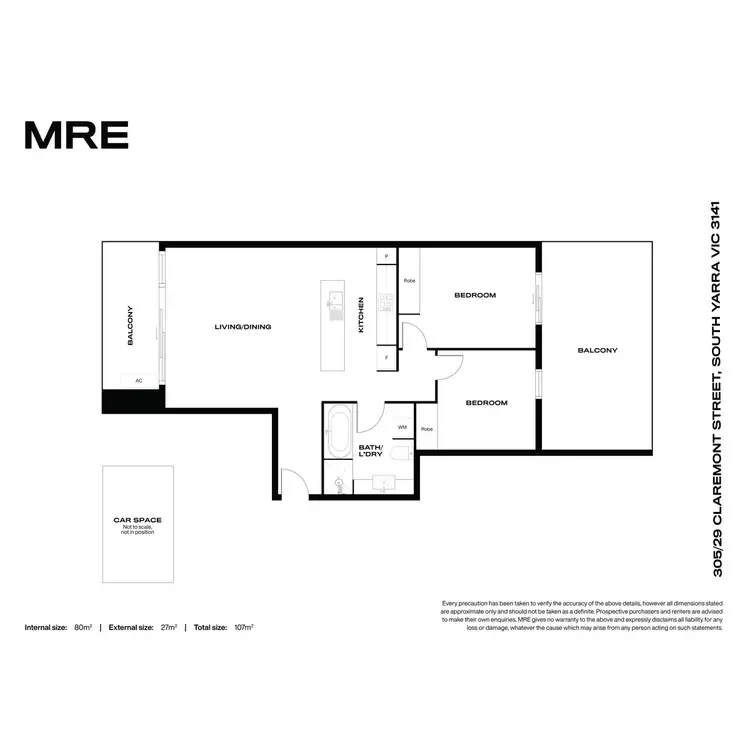 Floorplan of Homely apartment listing, 305/29 Claremont Street, South Yarra VIC 3141