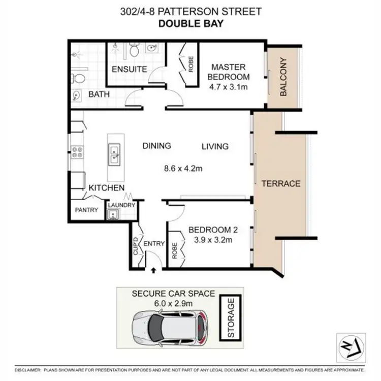 Floorplan of Homely apartment listing, 302/4-8 Patterson Street, Double Bay NSW 2028