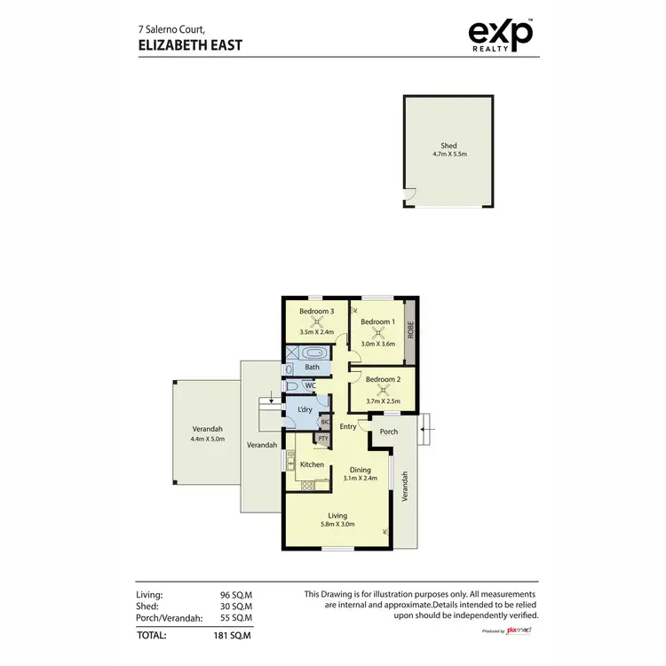 Floorplan of Homely house listing, 7 Salerno Court, Elizabeth East SA 5112