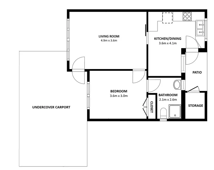 Floorplan of Homely unit listing, 4/247 Beechworth Road, Wodonga VIC 3690