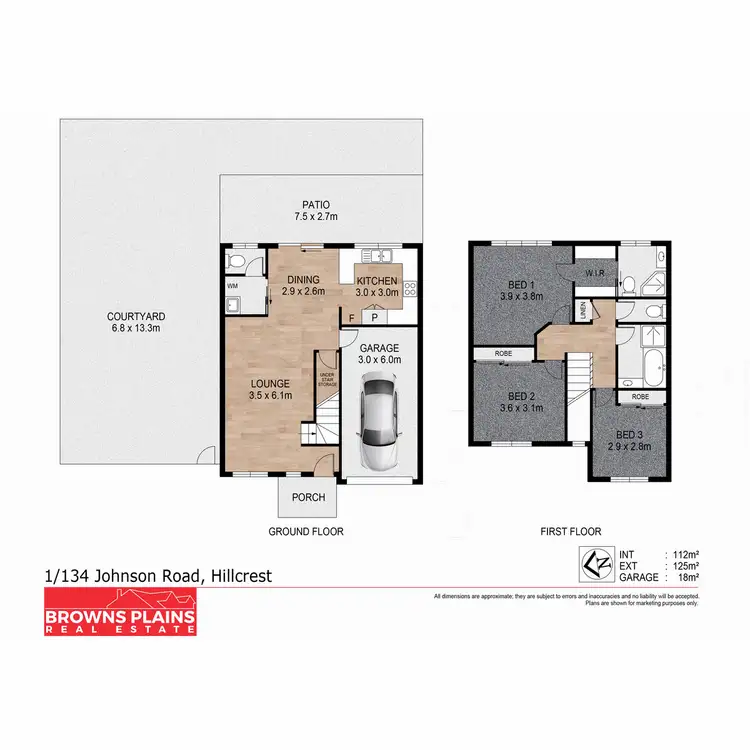 Floorplan of Homely townhouse listing, 1/134 Johnson Road, Hillcrest QLD 4118