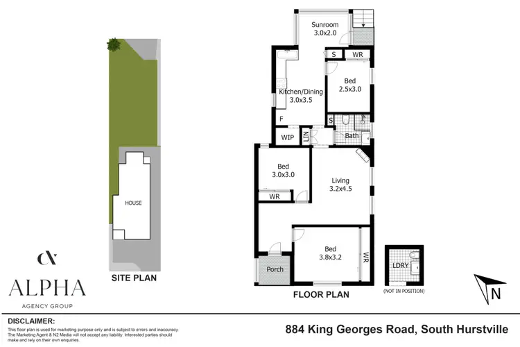 Floorplan of Homely house listing, 884 King Georges Road, South Hurstville NSW 2221