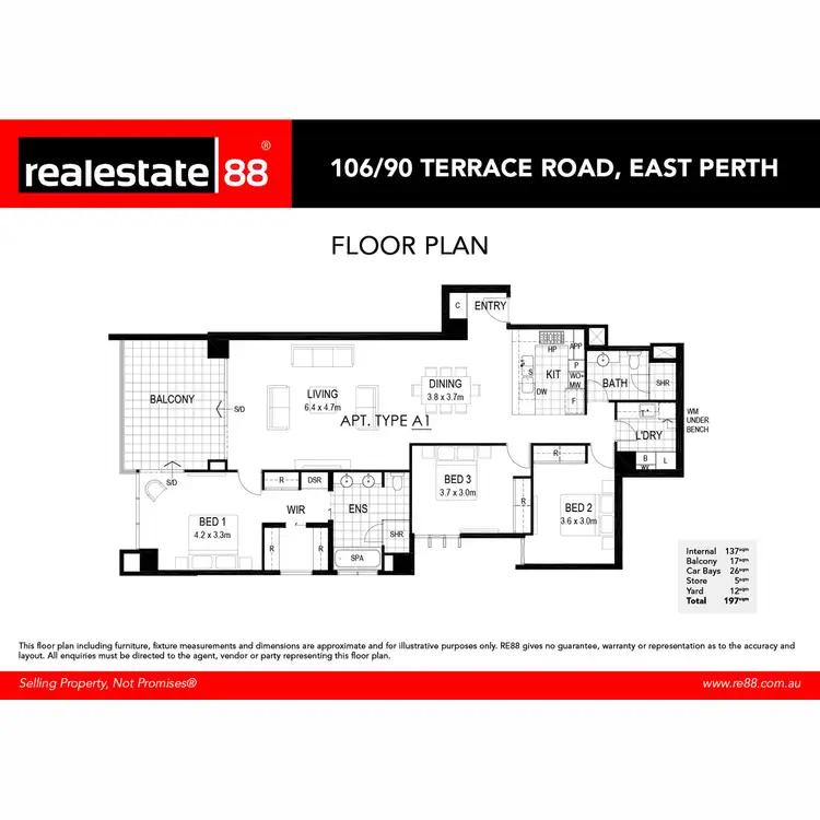 Floorplan of Homely apartment listing, 106/90 Terrace Road, East Perth WA 6004