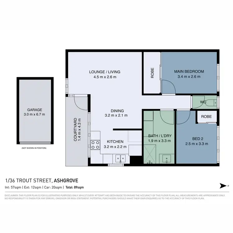 Floorplan of Homely apartment listing, 1/36 Trout Street, Ashgrove QLD 4060