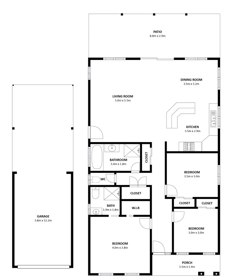 Floorplan of Homely townhouse listing, 4 Parkes Street, Yackandandah VIC 3749