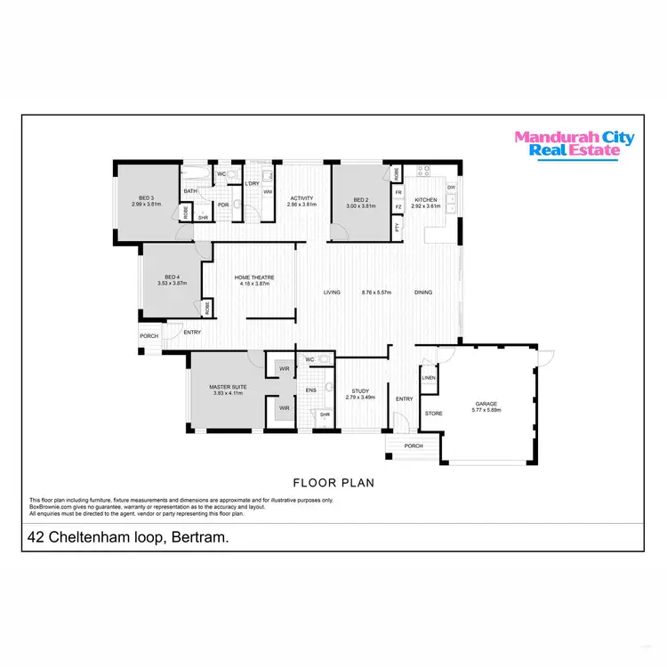 Floorplan of Homely house listing, 42 Cheltenham Loop, Bertram WA 6167