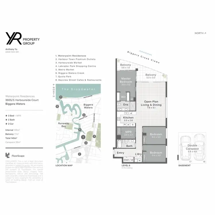 Floorplan of Homely apartment listing, 3605/5 Harbourside Court, Biggera Waters QLD 4216