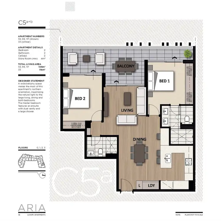 Floorplan of Homely apartment listing, 33/2 Milyarm Rise, Swanbourne WA 6010