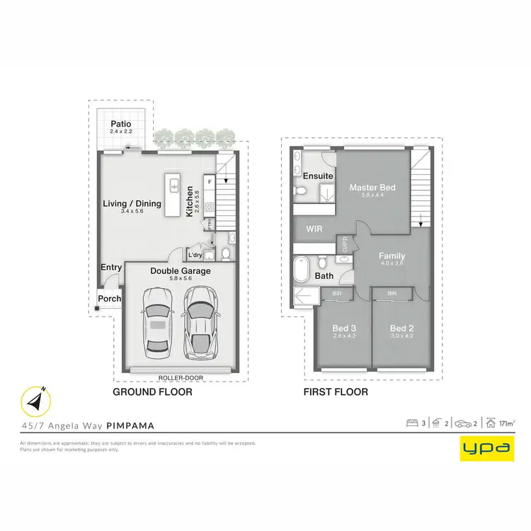 Floorplan of Homely townhouse listing, 45/7 Angela Way, Pimpama QLD 4209
