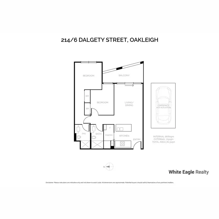 Floorplan of Homely apartment listing, 214/6 Dalgety Street, Oakleigh VIC 3166