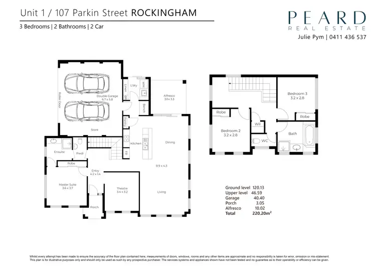 Floorplan of Homely townhouse listing, 1/107 Parkin Street, Rockingham WA 6168