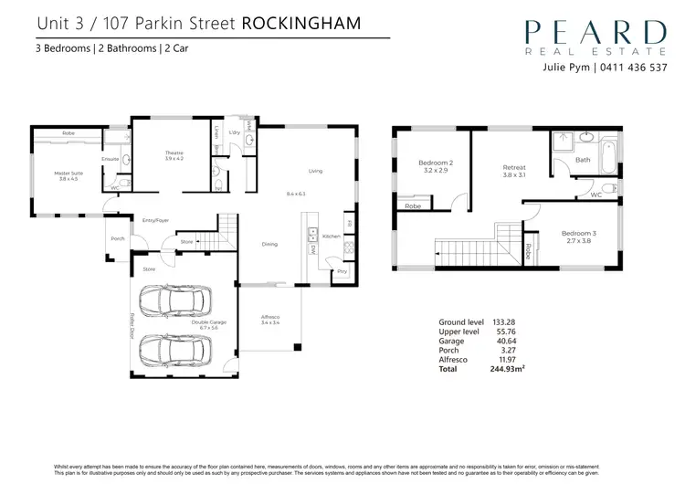 Floorplan of Homely townhouse listing, 3/107 Parkin Street, Rockingham WA 6168