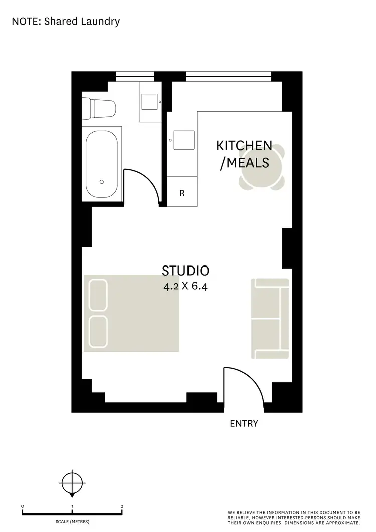 Floorplan of Homely studio listing, 11/3-5 Greenknowe Avenue, Elizabeth Bay NSW 2011