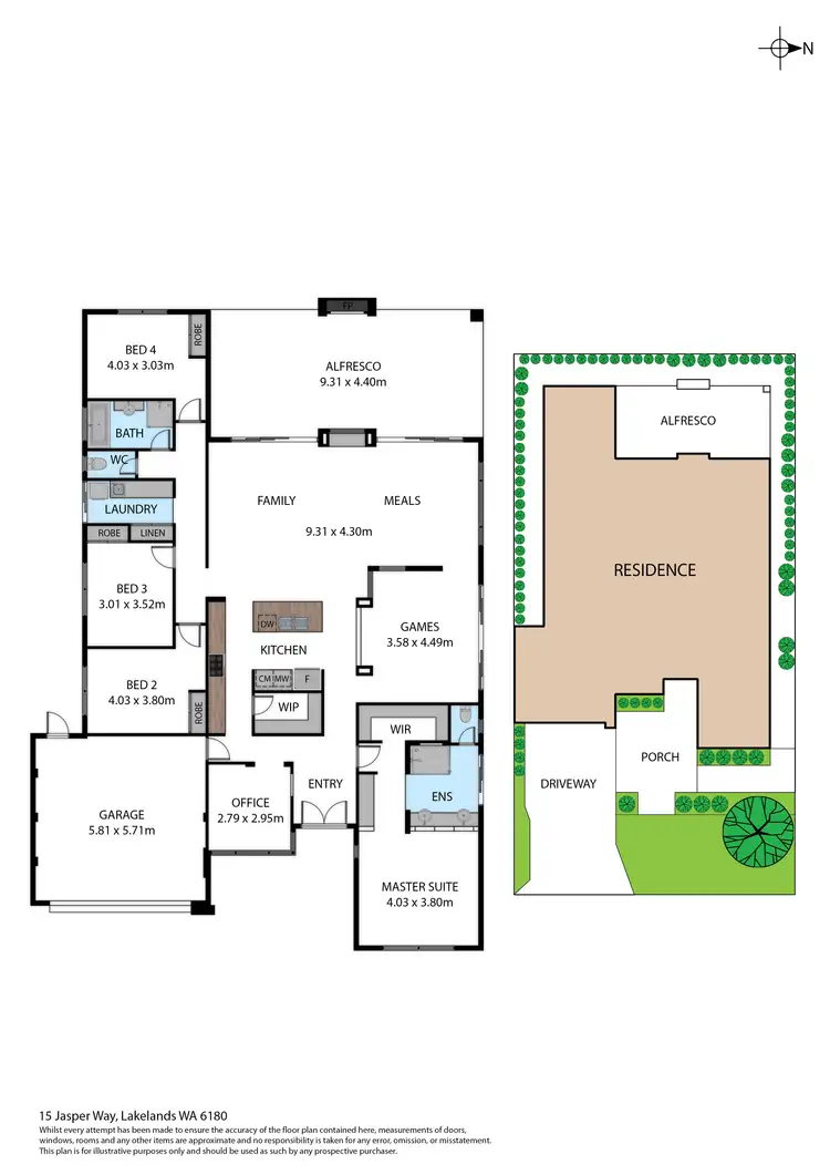 Floorplan of Homely house listing, 15 Jasper Way, Lakelands WA 6180