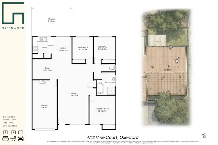 Floorplan of Homely townhouse listing, 4/12 Vine Court, Oxenford QLD 4210