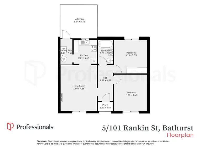Floorplan of Homely unit listing, 5/101 Rankin Street, Bathurst NSW 2795