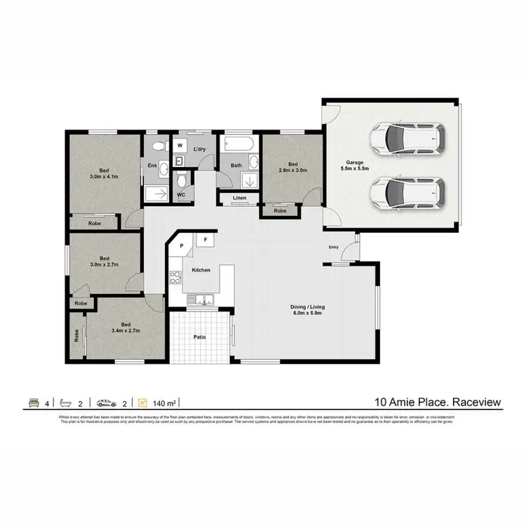 Floorplan of Homely house listing, 10 Amie Place, Raceview QLD 4305
